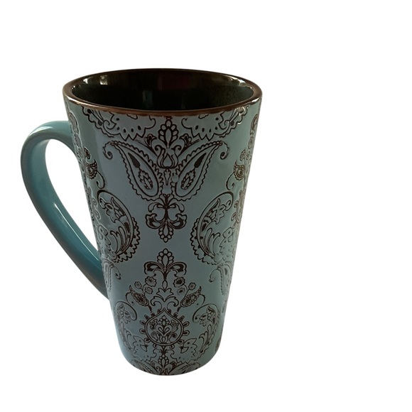Elegant Blue and Yellow Paisley Mugs - Picture 2 of 5